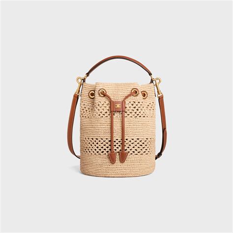 clara celine|CLARA CELINE CLASSIC PANIER in RAFFIA AND CALFSKIN.